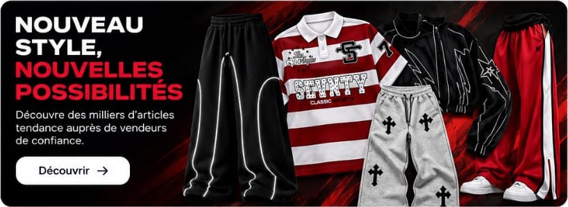 Collection streetwear noire, rouge et blanche